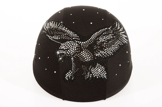 black bling motorcycle helmet Rhinestone Black Eagle Helmet Cover: Bling Motorcycle Helmet Skin