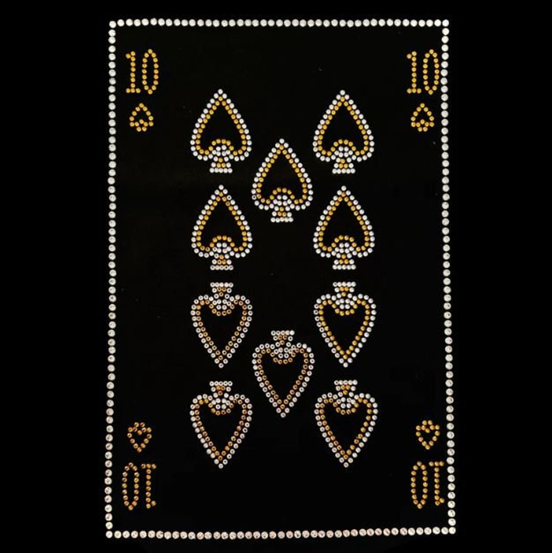 Playing Cards Rhinestone Rhinestone Poker Card Heat Transfer: Custom T-shirt Design - Etsy