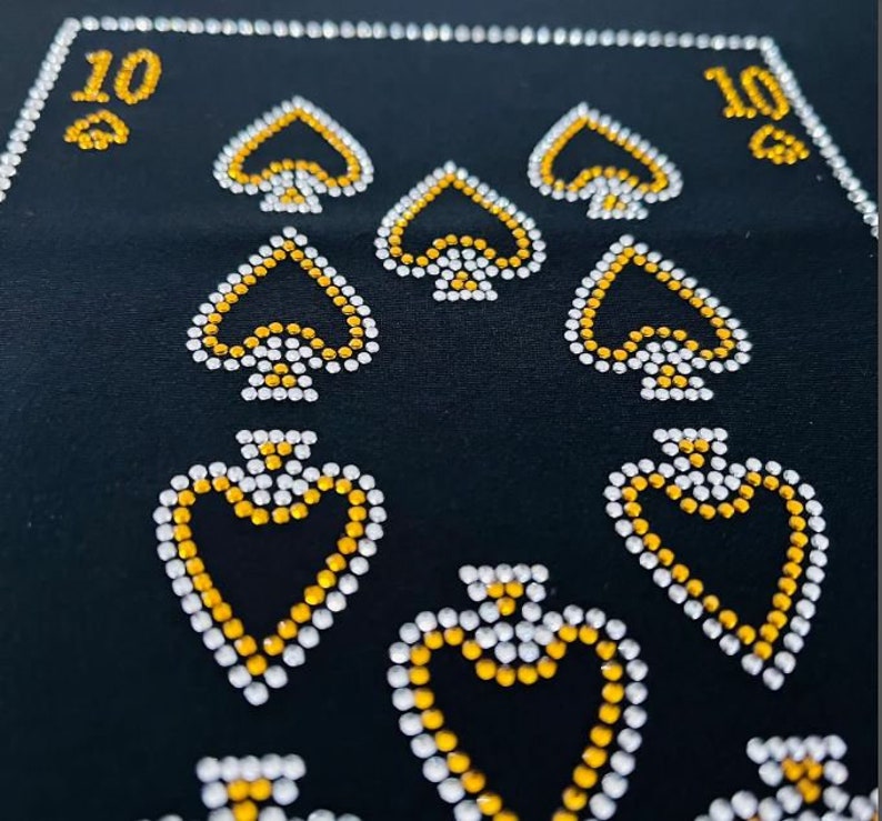 Playing Cards Rhinestone Rhinestone Poker Card Heat Transfer: Custom T-shirt Design - Etsy