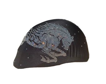 Rhinestone Horse Helmet Cover: Custom Equestrian Design