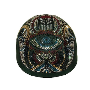 Rhinestone Hamsa Helmet Cover: Custom Motorcycle & Bicycle Accessory