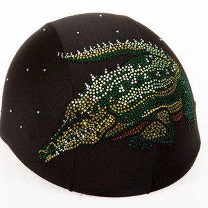 Rhinestone Crocodile design helmet cover - Animal helmet cover - Bicycle helmet cover - Motorcycle helmet cover - Rhinestone helmet cover -