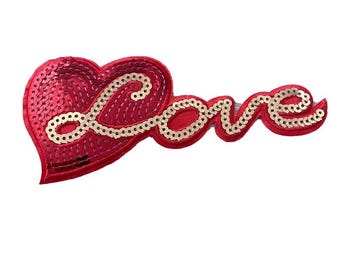 Iron on love patch, love and heart sticker patches