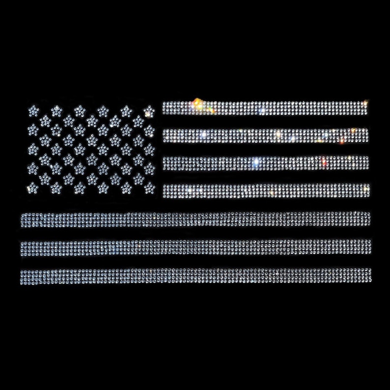 Rhinestone American Crystal Flag Heat Transfer Iron-on Design - Etsy