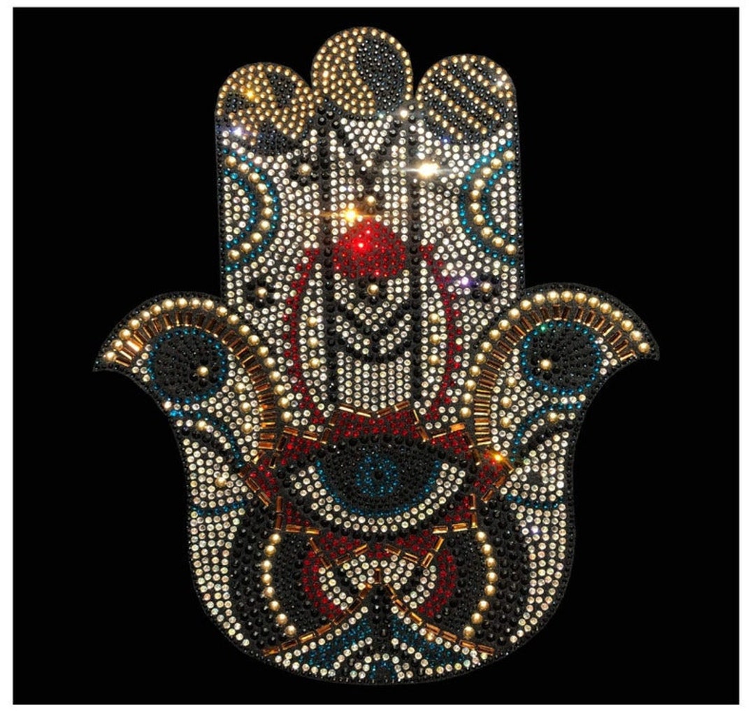 Evil Eye Rhinestone Evil Eye Rhinestone Iron-on Patch: Sparkly Bling Heat Transfer (11.5