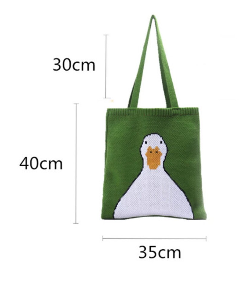 Duck Tote Bag Retro Totes Cute Crochet Tote Animal Tote Etsy