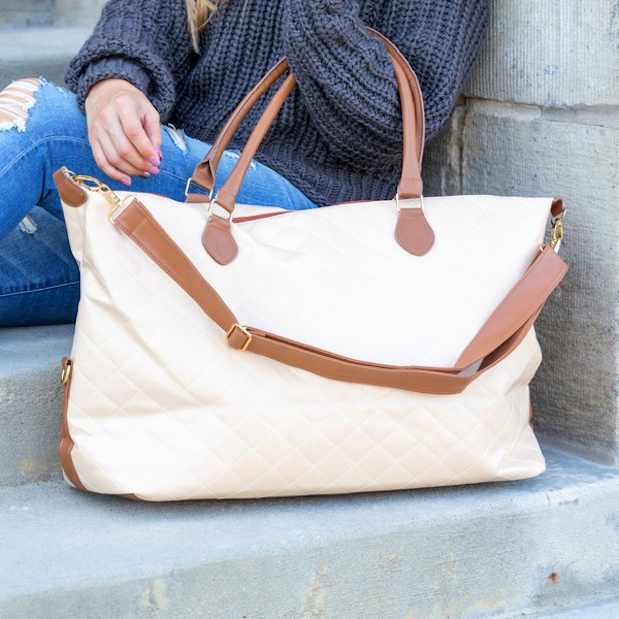 Quilted Weekender Bag Oversized 