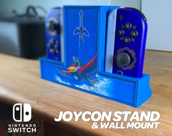 Joycon Stand / Wall Mount for Nintendo Switch – Includes Coin-sized Amiibo