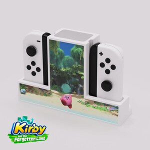 Protect your precious JoyCons with this wall mounted JoyCon Stand! Includes your choice of Amiibo.