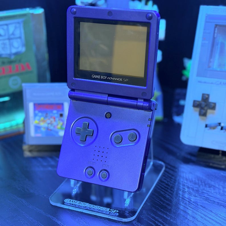 Acrylic Nintendo Game Boy Advance SP Display Stand | Retro Gaming Console Holder image 1