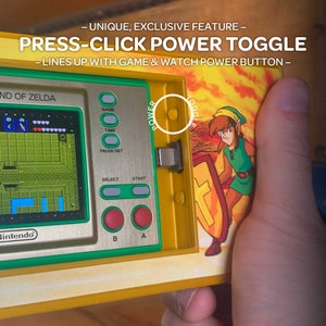 Our Game & Watch shelf/wall mount allows you to easily turn your Game & Watch on or off with a simple tap.