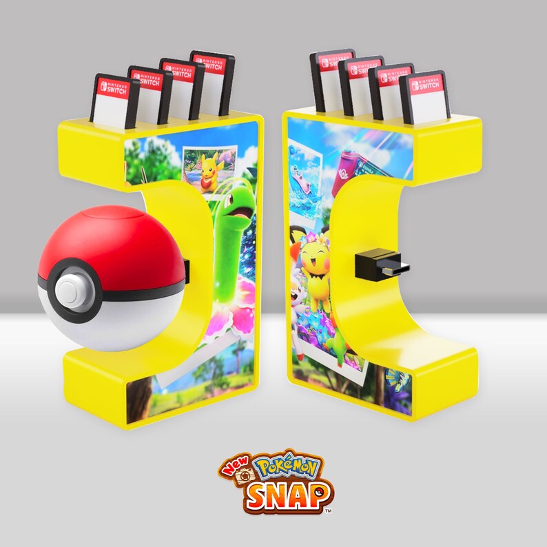 Pokeball Plus Charging Wall Mount: Game Cartridge Holder Snap