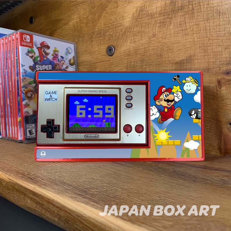 Proudly display your Game & Watch Super Mario edition in your game room, garage or bedroom. Each shelf arrives with 3M Velcro Command Strips, instructions.