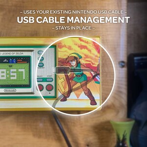 No cables visible here! Proudly mount your Game & Watch with a cable-free appearance!