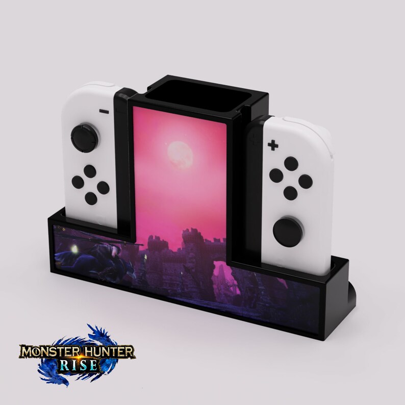 Protect your precious JoyCons with this wall mounted JoyCon Stand! Includes your choice of Amiibo.