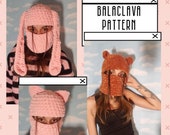 Fuzzy Warm Crochet Bear Balaclava PATTERN Bunny Balaclava With Ears Cat Balaclava With Piercing Adult Unisex Kitty Winter Ski Mask