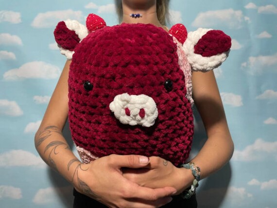 Crochet Strawberry Cow / Squishmallow 