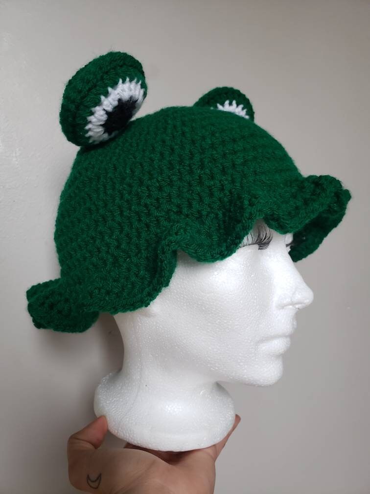 Crochet Froggie Bucket Hat / Frog Bucket Hat / Crochet Frog Etsy