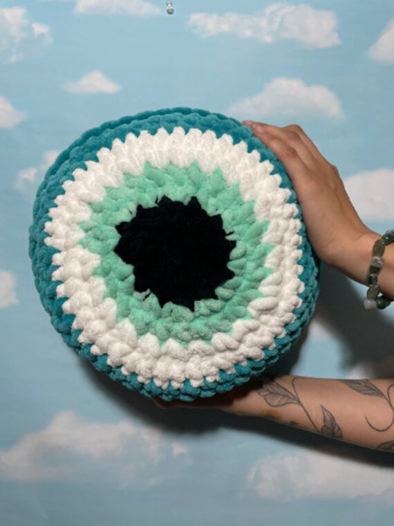 Crochet Evil Eye Pillow / Evil Eye Squishmallow / Evil Eye Etsy