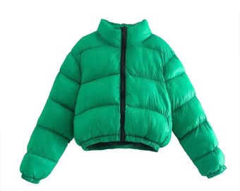 mens green bubble jacket