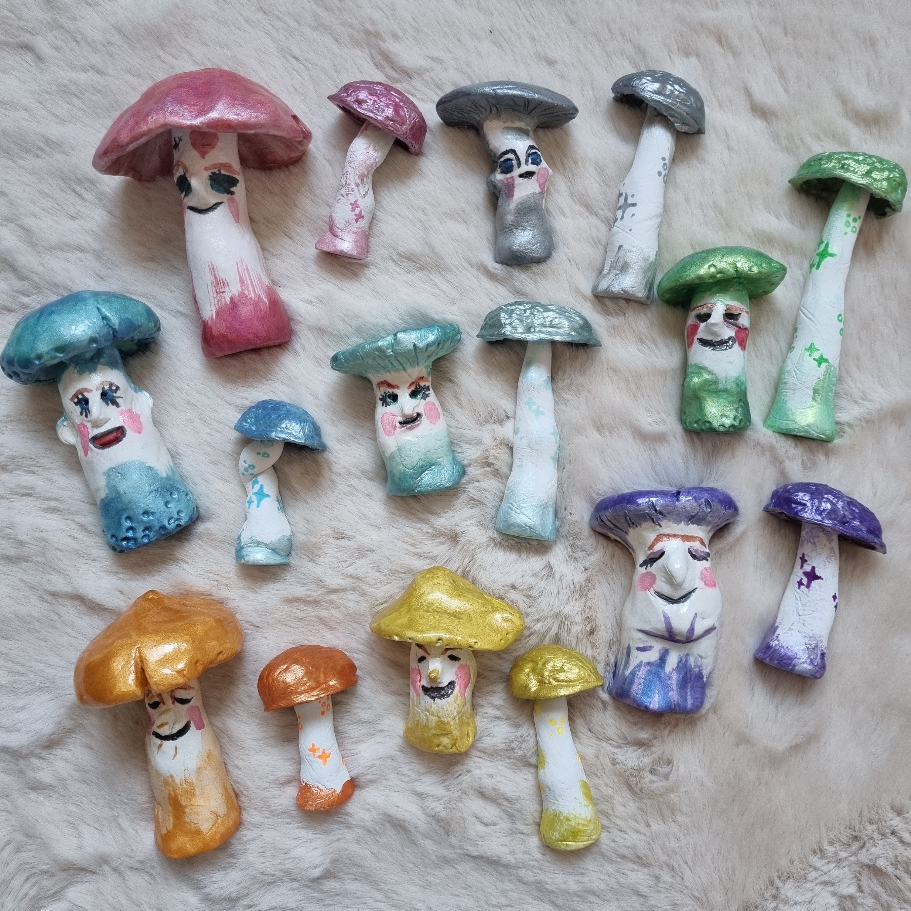 Champignons Gardiens Féeriques Guardians Fairy Féerique Fait Main Décoration Cadeau Féerie Magie Enc