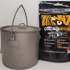 Paquete de ollas de titanio para acampar