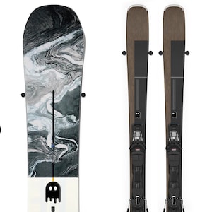 Support mural minimaliste pour ski et snowboard - Ensemble de poignées en caoutchouc vulcanisé et présentoir de rangement