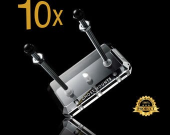 10-Pack Skateboard Wall Mount, Skateboard Hanger, Skate deck vertical mount, Floating wall rack, Clear Display, ULTRA PREMIUM