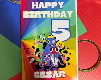 Rainbow friends inspired personalized coloring books