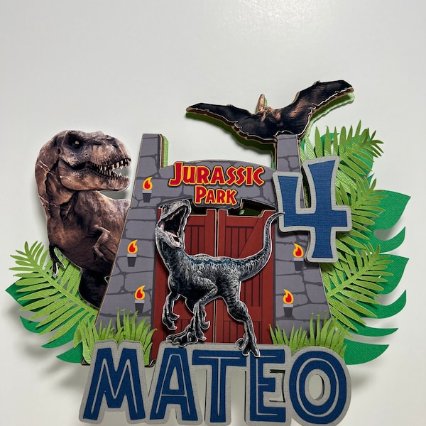 Jurassic Park Cake Topper Etsy
