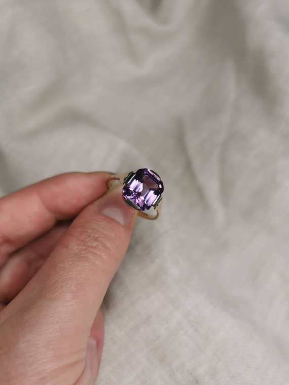 9ct gold statement Amethyst ring - image 1