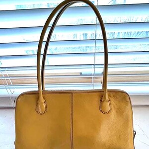 Vintage Baguette Senf Leder HOBO Handtasche
