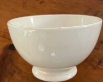Vintage Boch Belgian Ceramic Ironstone Solid White Cafe aux Lait, soup, cereal Bowl