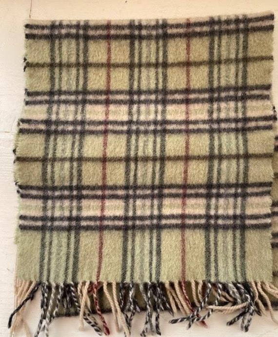 Vintage Pale Green Tartan Scarf