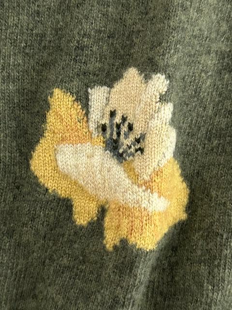 レディース BALLANTYNE カシミヤ ニット セーター お花 刺繍 イエロー 40