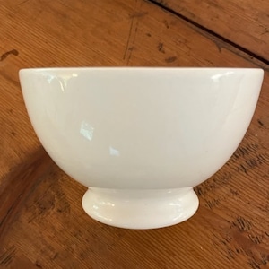 Vintage Boch Belgian Ceramic Ironstone Solid White Cafe aux Lait, soup, cereal Bowl