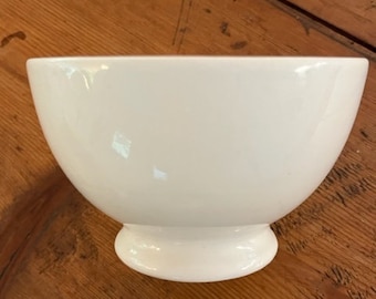 Vintage Boch Belgian Ceramic Ironstone Solid White Cafe aux Lait, soup, cereal Bowl