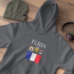 Paris, France, Paris Hoodie, France Hoodie, French, French Culture, Eiffel, French Flag, Arc, Paris Cafe, Sweats, Sweatshirt, Fleece