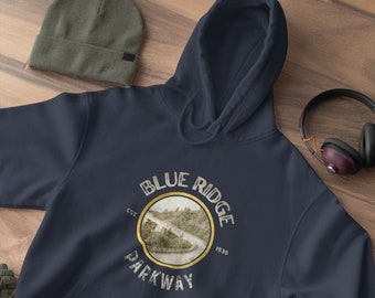 Blue Ridge Parkway, Blue Ridge Mountains, Blue Ridge Hoodie, Carolina Apparel, North Carolina, Sweatshirt, Fleece, Clothing
