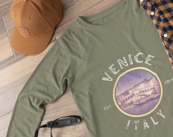 Venice, Venezia, Italy, Venice Long Sleeve Shirt, Italia, Italy Shirt, Venice Italy, Venice Apparel, Italian Long Sleeve, Italian Clothing