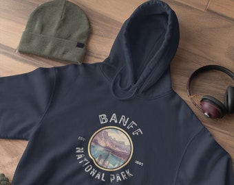 Parque Nacional Banff, Sudadera con capucha con foto de Banff, Sudadera de Canadá, Alberta, Banff, Lago Moraine, Sudadera acogedora para amantes de las actividades al aire libre, Sudadera de Banff