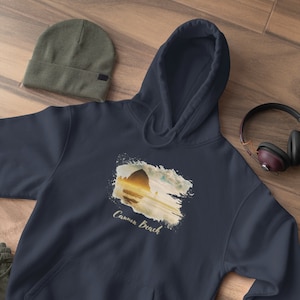 Cannon Beach Photo Hoodie, Oregon, Scenic Oregon Sweatshirt, Cannon Beach, Cannon Beach, Oregon Beach Hoodie, Comfy Hoodie, Cozy Pullover