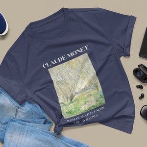 Claude Monet, T-Shirt Monet, Femme assise sous les saules, Chemise Artsy, Art Apparel, Peinture Tee, Art Lover Gift, Gift for Mom