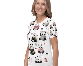 Camisa de panda para mujer, suave y acogedora, con un estilo encantador.