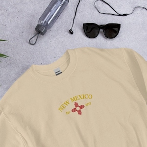 New Mexico Embroidered Sweatshirt, New Mexico, New Mexico, New Mexico Shirt, New Mexico Gift, Embroidered Crewneck, Sweatshirt, Southwest