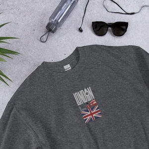 London Embroidered Hoodie, Perfect Gift for London Lovers, England, UK, United Kingdom, Great Britain, London Flag Sweatshirt, Outdoor Wear