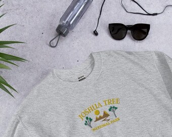 Joshua Tree National Park Sweatshirt, Embroidered Joshua Tree Sweatshirt, Comfy National Park Inspired Apparel, Outdoor Adventure Gift