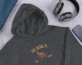 Alaska Hoodie, Alaska Sweatshirt, Alaska Hiking Sweatshirt, Gift for the Outdoors