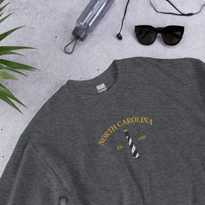 North Carolina Embroidered Sweatshirt, North Carolina, State of North Carolina, North Carolina Shirt, North Carolina Gift, Embroidered Shirt