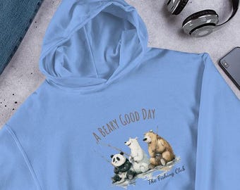 Sudadera con capucha de osos polares, diseño de trío de osos, regalo acogedor para amantes de la naturaleza.